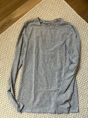 Pact Long Sleeve Crew Neck Tee | Grey Size M